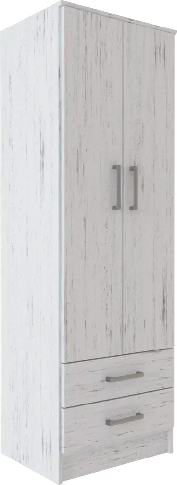 Placard blanco de dos puertas con dos cajones